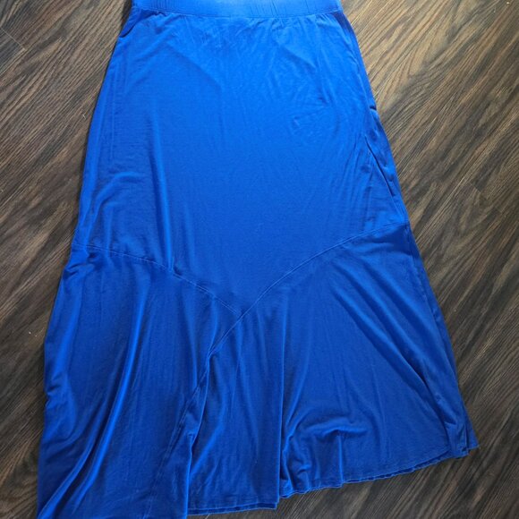 CHICO'S Boho Style Blue Maxi Length Fit & Flare Skirt NWOT/SIZE 1 (8) - Picture 1 of 6